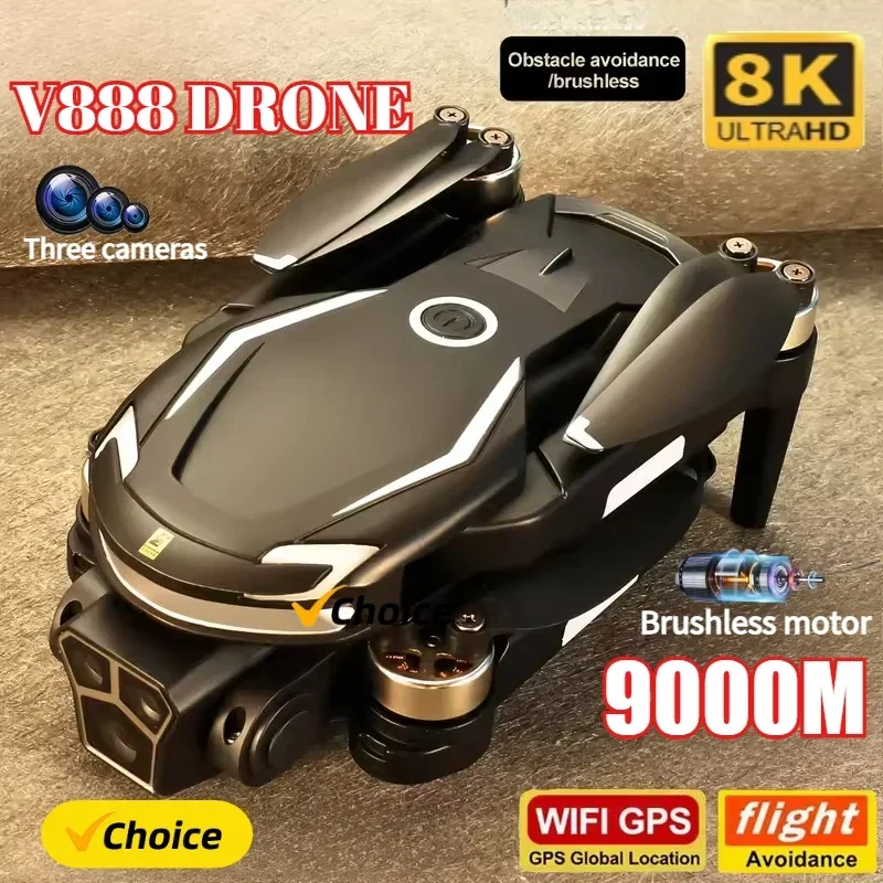 New V888 Drone 8K GPS Triple C - Drone Multispectral review and price